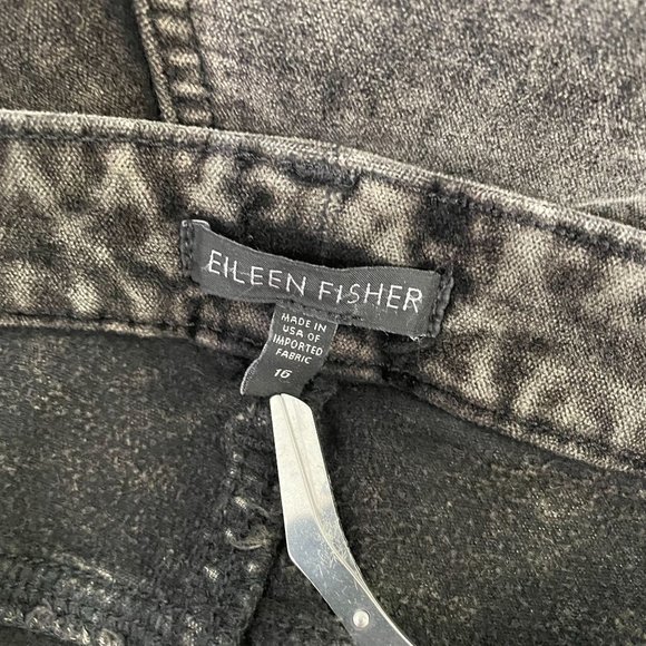 Eileen Fisher Gray Velvet Distressed Straight Leg  Mid Rise Pants Women's 16 - Picture 4 of 7